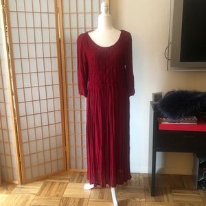 Boutique crimson red maxi made in India
